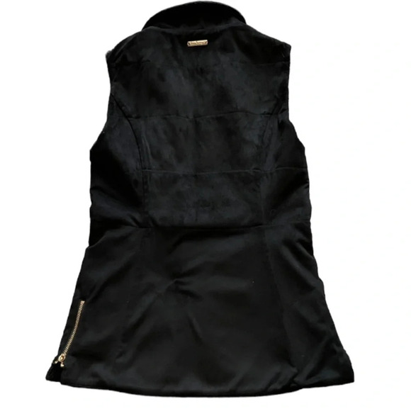 Lilly Pulitzer Vest Womens XXS Black Skyden Reversible Golf Suede Sherpa Sporty - Picture 10 of 15
